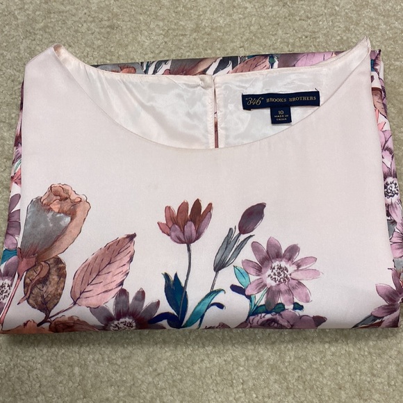 346 Brooks Brothers Pink Floral Long Sleeve Dress see photos as description EUC - Picture 16 of 17